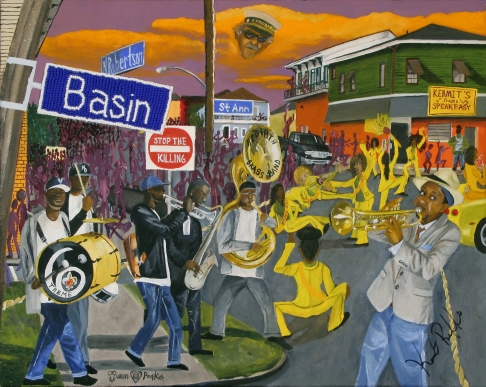 It's Later Than You Think by Hope Parker | Original Oil on Canvas with Hand Beaded Street Sign It's Later Than You Think